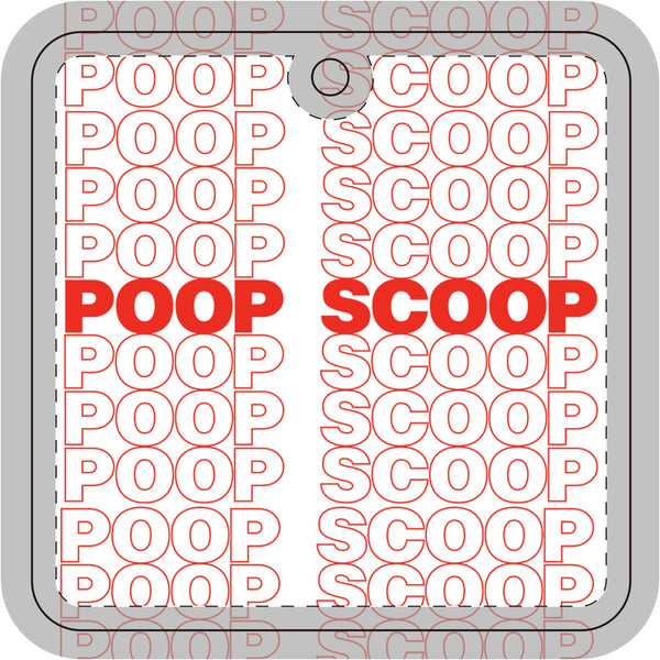 Poop Scoop Square Keychain